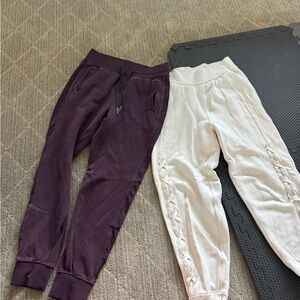 Lululemon Athletica maroon  and Cream Jogger Pants- set of 2